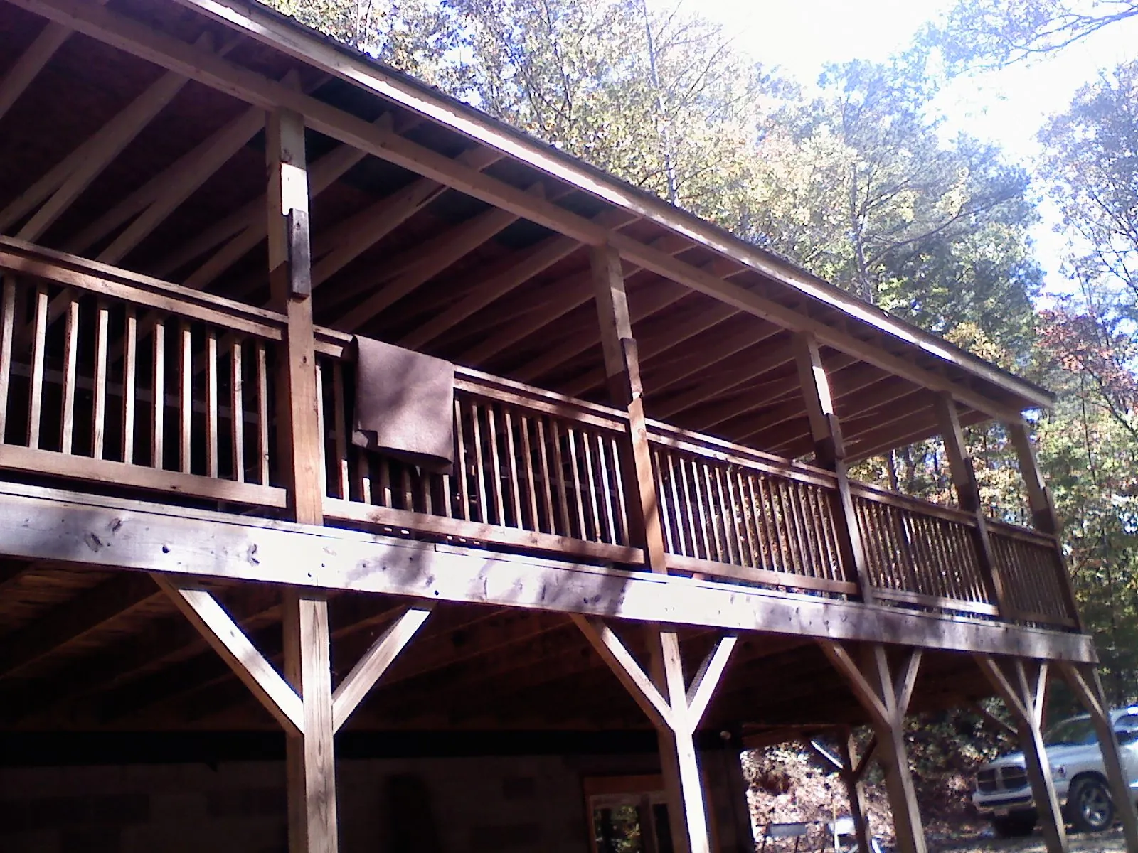 Timber framing under a new elevated porch and deck — Roof Leak Repair in Galesville by Roofing Brothers